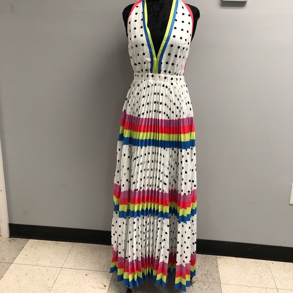 L’Atiste halter top dress with pleated skirt
